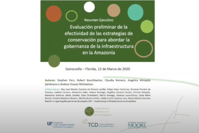 Evaluación preliminar estrategias de conservación para gobernanza de infraestructura en la Amazonía